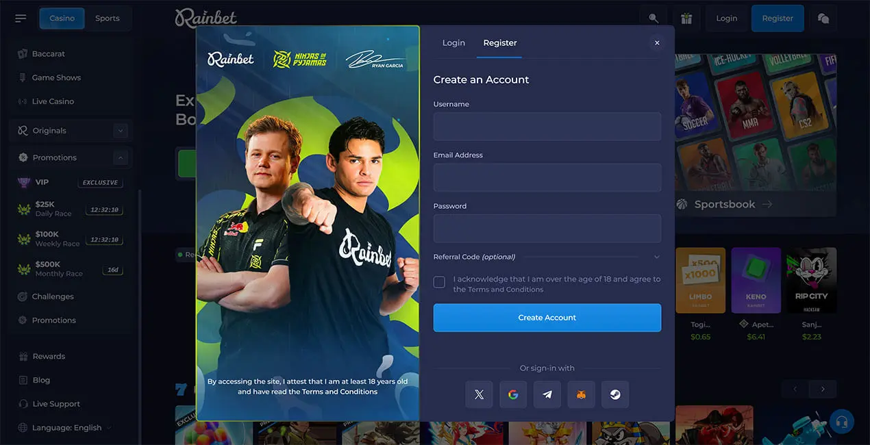 Rainbet Casino – Slots en live casino spelen met echt geld image 2