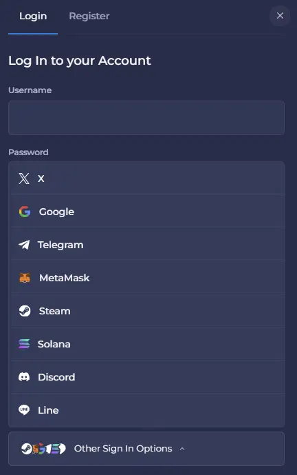 Log in op je Rainbet Casino-account