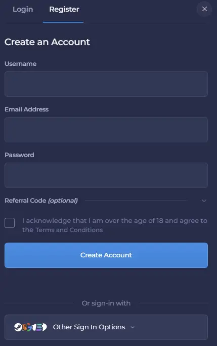 Instructies voor het aanmaken van een nieuw Rainbet Casino-account