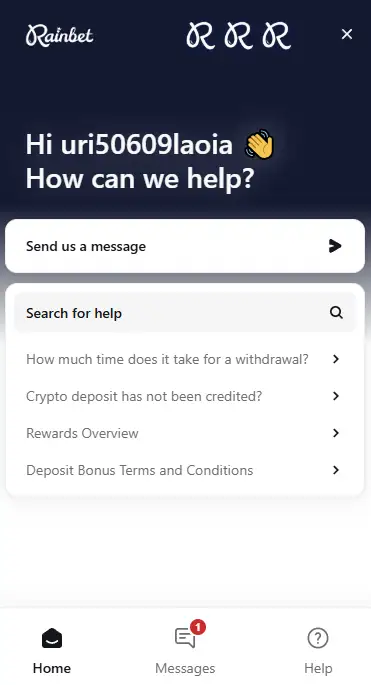 Rainbet Casino-klantenservice